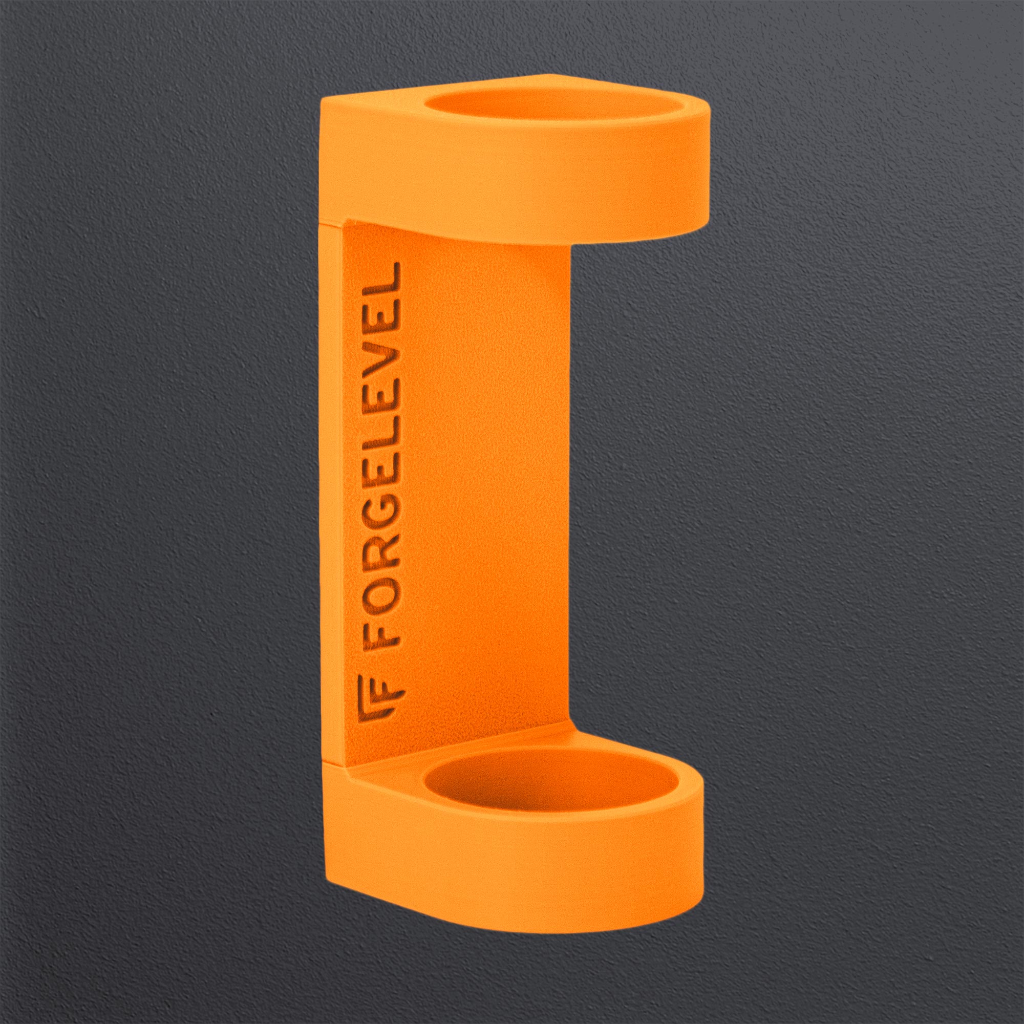 Produktbild Schalldämpferhalter M in neonorange, mit dunklem Hintergrund