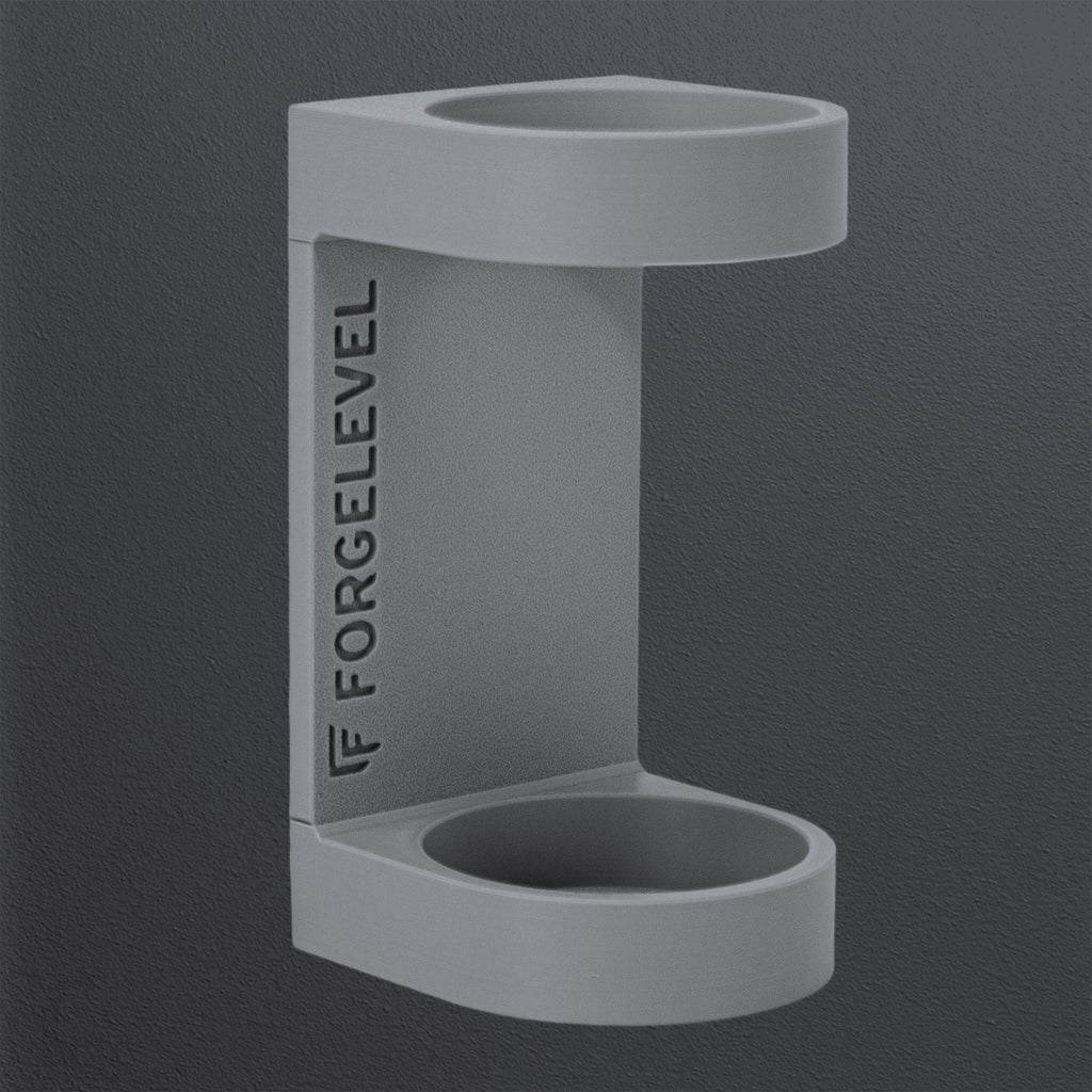 Produktbild Schalldämpferhalter XL in Grau, mit dunklem Hintergrund