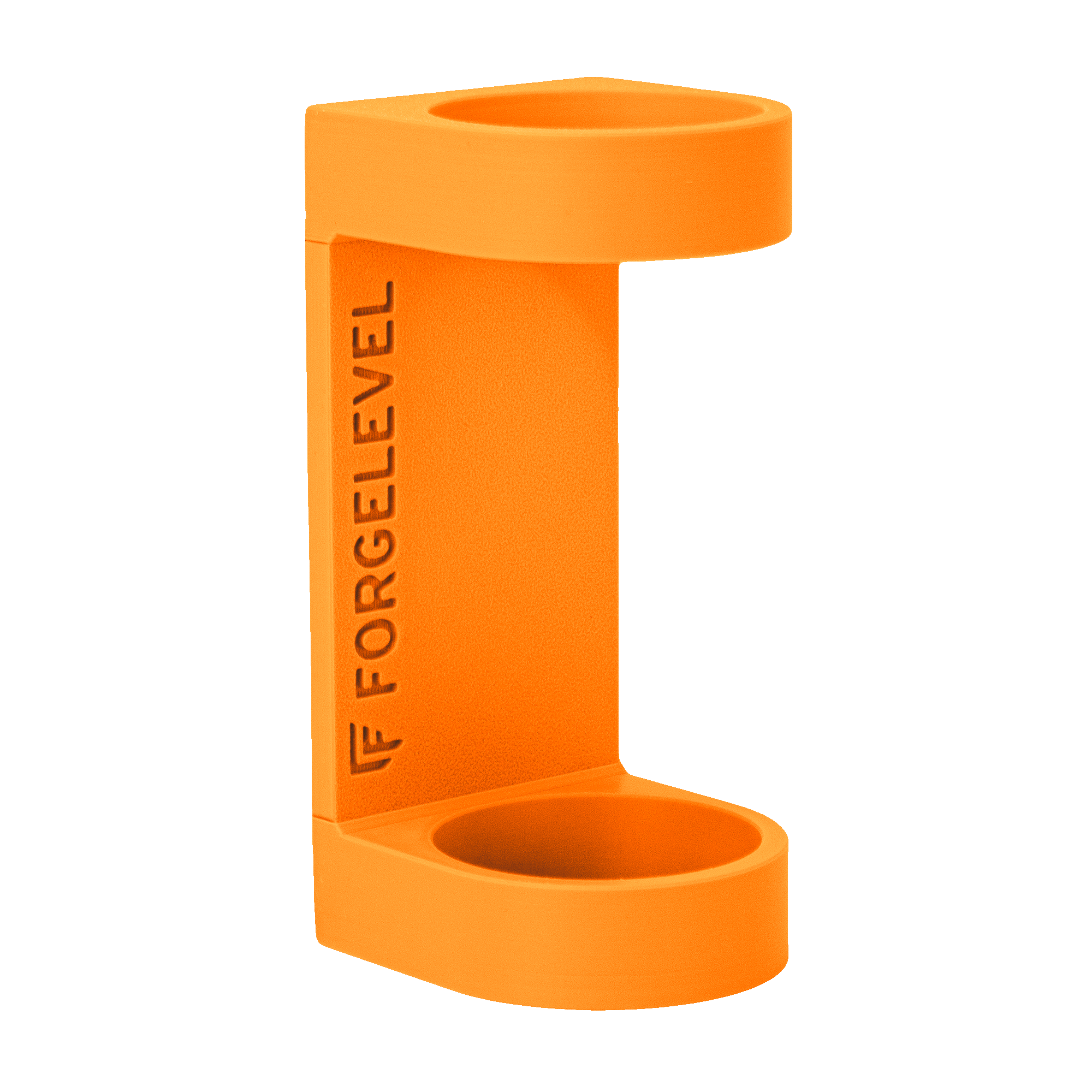 Produktbild des Mutus Schalldämpfers in Neonorange mit transperenten Hintegrund